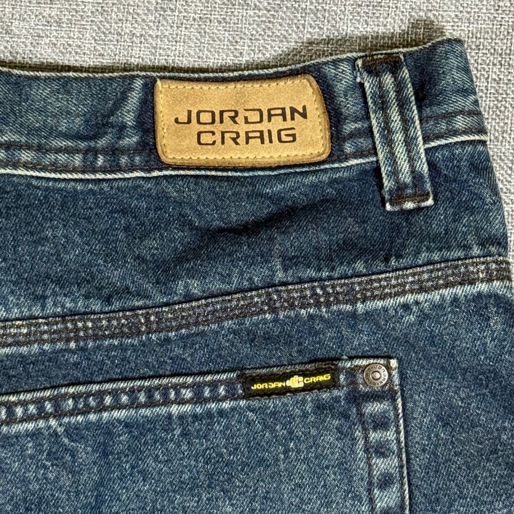VTG Jordan Craig Denim Shorts Mens 44 Blue Baggy Y2K Skater Hip Hop Streetwear - Picture 5 of 8